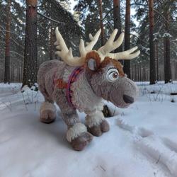 vintage Frozen Karlar Ülkesi karakteri geyik Sven orijinal peluş oyuncak & 45x27 cm