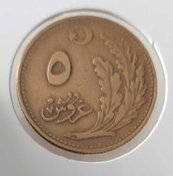 1925 (1341) BRONZ 5 KURUŞ OSMANLI SON DÖNEM ORİJİNAL Z2HH1 NADİRDİR