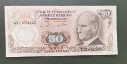 6 Emisyon A 77 Seri 50 Lira Çil altı