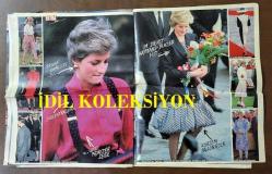 PRENSES DIANA'NIN FOTOĞRAFLI HABERİNİN YER ALDIĞI ALMANCA DERGİ SAYFALARI (16 SAYFA) - A MAGAZINE CLIPPING OF PRINCESS DIANA - 29 x 22 cm EBADINDA - PRINZESSIN FÜR JEDEN GESCHMACK - WEYER - ALMANCA BUNTE DERGİDEN