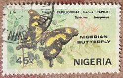 KELEBEKLER TEMA..NİJER TEK PUL DAMGALI