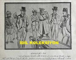 Osmanlıca Karagöz Mizah Dergisi-Gazetesi, Orijinal Dönem Basım, (Ottoman Magazine-Newspaper-Journal Illustré Cara-Gueuz) - 30 Nisan 1924 - Sayı: 1682 - Hicri: 26 Ramazan 1342 - Rumi: 30 Nisan 1340 - Karikatür: Türk-İngiliz Konuşmaları 