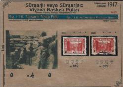 1917 Viyana BAskısı Pullar, 5p. / 1K. Sürşarjlı Posta Pulu İsfila 869 MNH ve Damgalı Takım