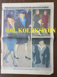 PRENSES DIANA'NIN FOTOĞRAFLI DERGİ SAYFASI (2 YAPRAK) - A MAGAZINE CLIPPING OF PRINCESS DIANA - 40 x 29 cm EBADINDA - PRINCESS DIANA, İNGİLİZCE DERGİDEN