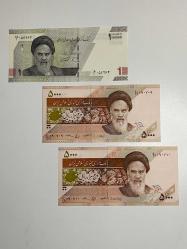 İran 3’lü Banknot Seti - 5.000 Riyal (Seri Takipli Çift) + 10.000 Riyal - Çil