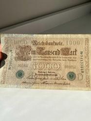 Almanya 1000 Mark (1910) - Alman İmparatorluğu - Dev Boyutlu Nadir Tarihi Banknot