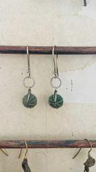 El İşçiliği Gümüş Afgan Taşlı Tel  Küpe