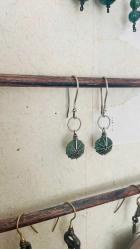 El İşçiliği Gümüş Afgan Taşlı Tel  Küpe