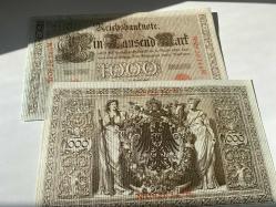 Almanya 1000 Mark (1910) - Seri Takipli (Ardışık) Çil Çift - Kırmızı Mühür - Koleksiyonluk