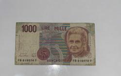 İtalya 1000 Lire (Maria Montessori) - Euro Öncesi Koleksiyonluk Nadir Banknot
