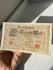 Almanya 1000 Mark (1910) - NADİR KAYIK BASKI (Hata Baskı) - Koleksiyonluk Tarihi Para