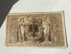 Almanya 1000 Mark (1910) - Alman İmparatorluğu - Kırmızı Mühürlü Tarihi Dev Banknot