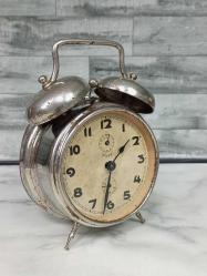 Antika Kienzle & Nacar Çift Çanlı Masa Saati - Aktif Çalışır Durumda