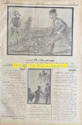 Osmanlıca Karagöz Mizah Dergisi-Gazetesi, Orijinal Dönem Basım, (Ottoman Magazine-Newspaper-Journal Illustré Cara-Gueuz) - 2 Mayıs 1925 - Sayı: 1787 - Hicri: 9 Şevval 1343 - Karikatür: Hindenburg Süngüleriyle İş Başına Geldi! 