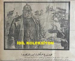 Osmanlıca Karagöz Mizah Dergisi-Gazetesi, Orijinal Dönem Basım, (Ottoman Magazine-Newspaper-Journal Illustré Cara-Gueuz) - 2 Mayıs 1925 - Sayı: 1787 - Hicri: 9 Şevval 1343 - Karikatür: Hindenburg Süngüleriyle İş Başına Geldi! 