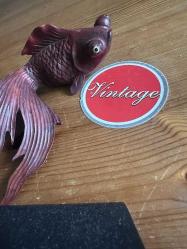 70'ler vintage El Oyması Ahşap Teleskop Balığı Figürü,NADİR! KOLEKSİYONLUK