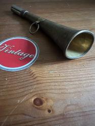 Antika 19.yy. Fransız Bronz  Av / Sinyal Borusu – LESS FRANCE Damgalı – Çok Güçlü Ses, Koleksiyonluk