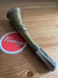 Antika 19.yy. Fransız Bronz  Av / Sinyal Borusu – LESS FRANCE Damgalı – Çok Güçlü Ses, Koleksiyonluk