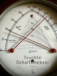 ULTRA NADİR...,1950'ler Termometre ve nem ölçer Aynı Tek  Ekranda.KOLEKSİYONLUK