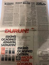 TERCÜMAN GAZETESİ - DOĞUM GÜNÜ HEDİYESİ (TURKISH NEWSPAPPER)  - 10 ŞUBAT 1985 - SADECE DÖRT SAYFADIR -Kenan Evren-Turgut Sunalp-Nevzat Ercan-Yıldırım Avcı-Ali Coşkun-Rıza Ulucak-Fahri Armaoğlu-Abdullah Nebioğlu-Servet Kabaklı-Rauf Tamer-Ahmet Kabaklı-Yahya Kemal Beyatlı-Şarık Tara-George Bush-Genç Yurdunur-Nurte Bayraktar-Talip Oksay-Ahmet Altıntaş-Alptemoçin-Osman Kibar-Melen Haklar geri alınamaz-Yüzlerce Türk intihar etti-Avantajımız demokrasi-Türkiye’de çok sayıda zengin var-Bulgaristan’a karşı tedbir alınmalıdır-TV’yi videoyu bırak kadınlar matinesine bak-Kongrede kavga çıktı ANAP’ın ömrü çınar ağacı gibi uzun olacaktır-Annesini ve iki kızkardeşini öldürmüştü-İdamdan kurtulmak için ölüm ameliyatını göze aldı-Nihayet adalet tecelli ediyor-Alışveriş grama düştü-Washington’da Türk ekonomisi semineri-İthalat genişliyor-Müşteriye fiş vermeyene 2 bin 500 lira ceza kesilecek-Bankalar karşılıksız çekleri de ödeyecek-Özal’ın işi zor-Kavgalı belediyeler-Darağacının gölgesinde İbrahim Çiftçi