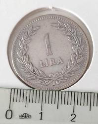 1947 GÜMÜŞ 1 LİRA ORİJİNALDİR B1A1A2 ÇİL-ÇİLALTI NADİR