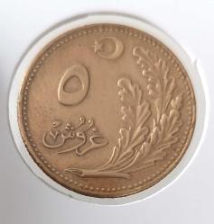 1925 (1341) BRONZ 5 KURUŞ OSMANLI SON DÖNEM ORİJİNAL T3L2Y1 NADİRDİR