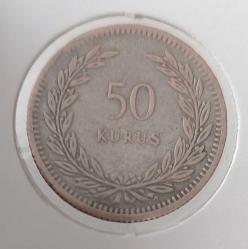 1947 GÜMÜŞ 50 KURUŞ ORİJİNAL ÇOK ÇOK TEMİZ 3E1A1U NADİRDİR