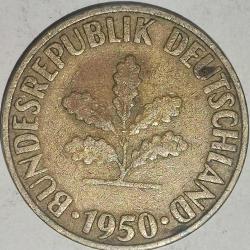 ALMANYA  1950 G  10 PFENNIG