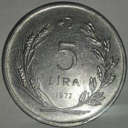 TÜRKİYE  1977    5  LİRA
