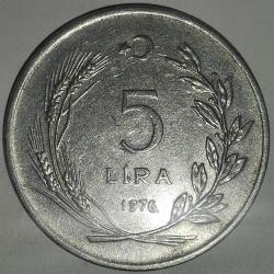 TÜRKİYE  1976   5  LİRA