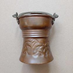 Mini Bakır Bakraç - Pirinç Saplı - Yükseklik 9cm, Taban Çapı 7.5cm