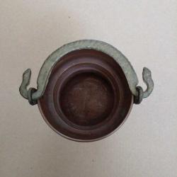 Mini Bakır Bakraç - Pirinç Saplı - Yükseklik 9cm, Taban Çapı 7.5cm