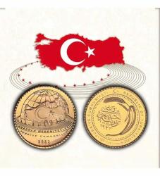 TÜRKİYE CUMHURİYETİ ANADOLU MEDENİYETLERİ SERİSİ NO.11 HATIRA PARASI 22 AYAR ALTIN