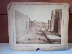 G.SOMMER - NAPOLİ / POMOEI'DE BOLLUK YOLU TEMALI ÇOK ESKİ KARTON FOTOĞRAF...