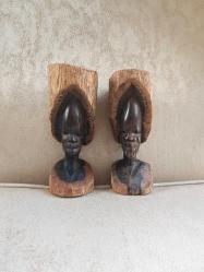 Afrika Abanoz Ağacı İkili Biblo Seti