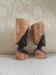 Afrika Abanoz Ağacı İkili Biblo Seti