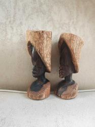 Afrika Abanoz Ağacı İkili Biblo Seti