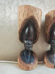 Afrika Abanoz Ağacı İkili Biblo Seti