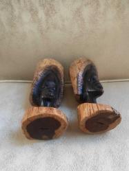 Afrika Abanoz Ağacı İkili Biblo Seti