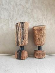 Afrika Abanoz Ağacı İkili Biblo Seti