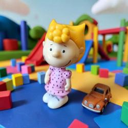 vintage Peanuts Sally Brown orijinal mini figür oyuncak & 7.5 cm