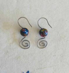 El İşçiliği Gümüş Murano  Küpe