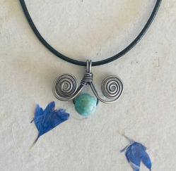 El İşçiliği Gümüş Firuze Taşlı Kolye Ucu