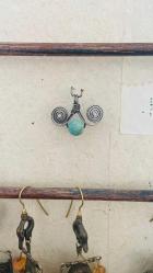 El İşçiliği Gümüş Firuze Taşlı Kolye Ucu