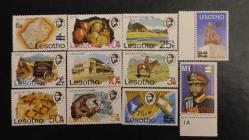 1980 YILI LESOTHO YEREL MOTİFLER SÜRSAJLI  YÜKSEK KATALOG DEĞERİ 11 PULLU TAM SERİ DAMGASIZ ŞARNİYERSİZ  ÇOK NADİR