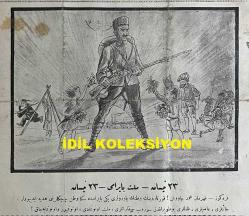 Osmanlıca Karagöz Mizah Dergisi-Gazetesi, Orijinal Dönem Basım, (Ottoman Magazine-Newspaper-Journal Illustré Cara-Gueuz) - 22 Nisan 1925 - Sayı: 1784 - Hicri: 29 Ramazan 1343 - 23 Nisan Temalı Kapak Karikatürü: 23 Nisan-Millet Bayramı 