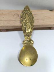 M11----MEVLEVİ SEMAZEN DEKORLU PİRİNÇ DEKORLUK KAŞIK