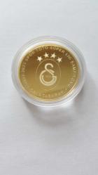 GALATASARAY ŞAMPİYONLUK HATIRA PARASI GÜMÜŞ ÜZERİ ALTIN KAPLAMA ÇİL SERTİFİKALI