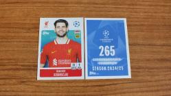 Topps UEFA Champions League 2024-2025 Liverpool FC Dominik Szoboszlai Sticker No:265