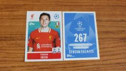 Topps UEFA Champions League 2024-2025 Liverpool FC Federico Chiesa Sticker No:267